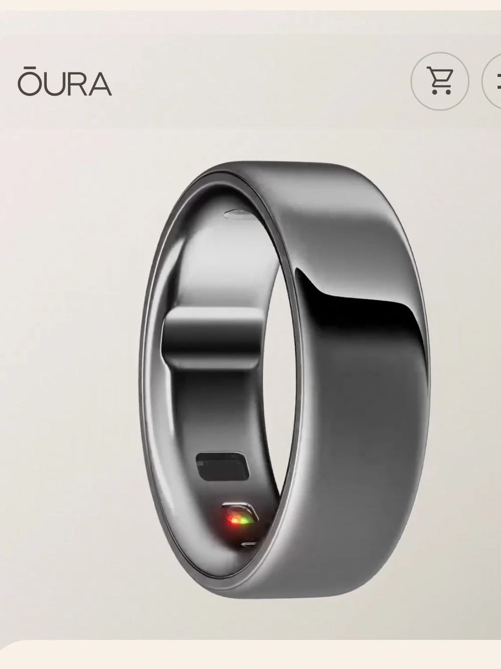 Oura Ring 4 — Silver Size 8 - Smart Health Ring w/ Charger